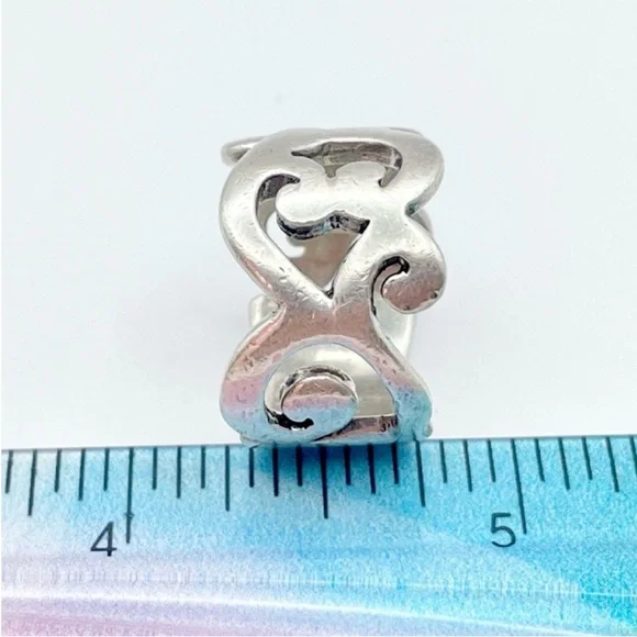 Silpada Sterling Silver Scroll Ring - R1200 Ornate Swirl Wide Statement Band - Picture 5 of 8
